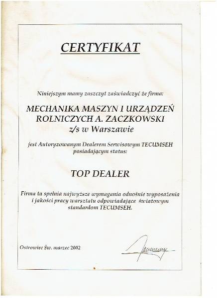 Certyfikat 2002